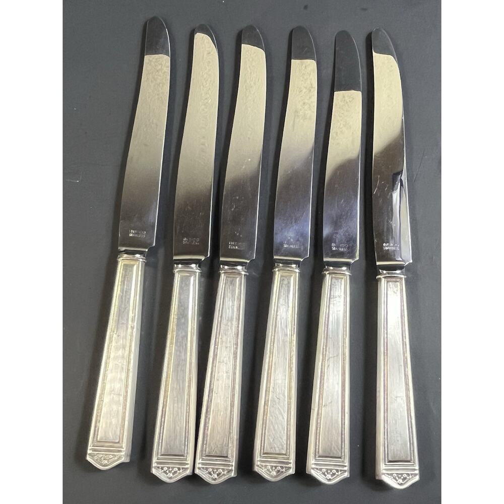 6 pcs. Vtg Insico stainless steel dinner knives